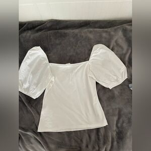 Elegant White Puff Sleeve Top
